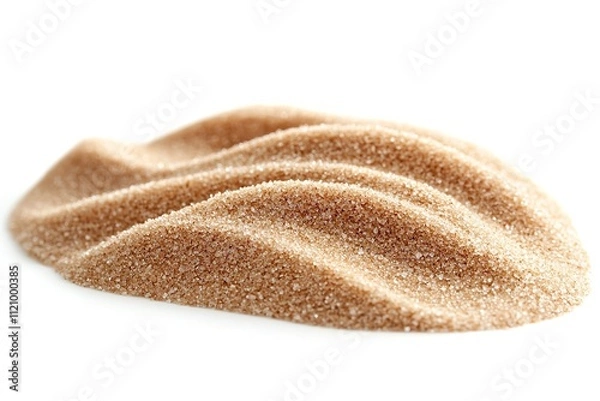 Fototapeta Excellent grade beach sand isolated on a white backdrop. Generative AI