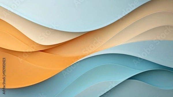 Fototapeta Flowing abstract patterns aesthetic digital art with soft colors and visual harmony
