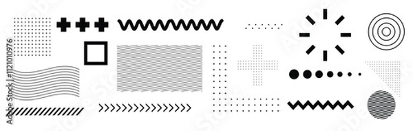 Fototapeta A collection of abstract shape designs, suitable for design elements such as backgrounds, brochures