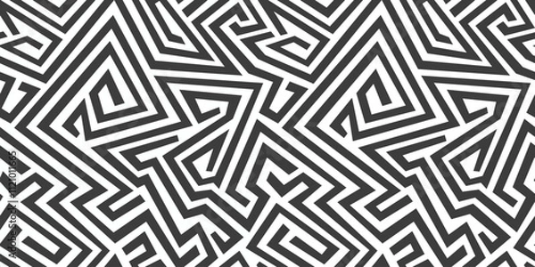 Obraz Monochrome curved seamless pattern