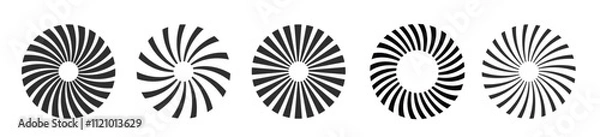 Obraz Radial sunburst or starburst element set vector