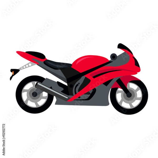 Fototapeta Cool Motorcycle Isolated on White Background