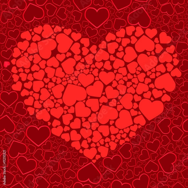 Fototapeta Valentine seamless background. Vector illustration