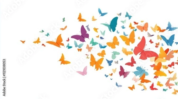 Fototapeta vector graphic of colorfull butterflies flying