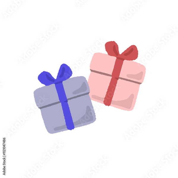 Fototapeta 赤と青のプレゼントボックス