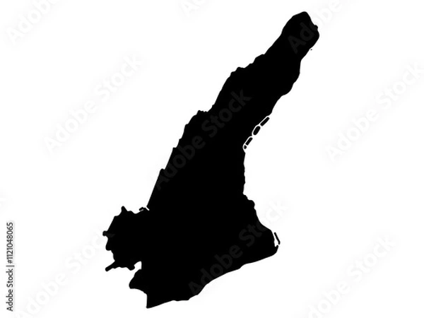 Obraz 少しゆるい兵庫県淡路島のシルエット 近畿地方