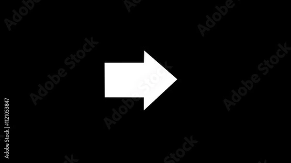 Fototapeta Straight pointed white  arrow icon. arrow pointing to the right.