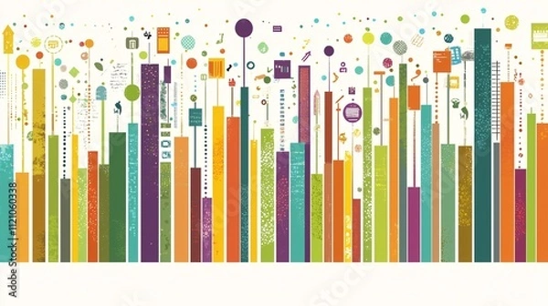 Obraz Visual data representation business analysis infographic design urban environment aesthetic perspective data visualization concepts