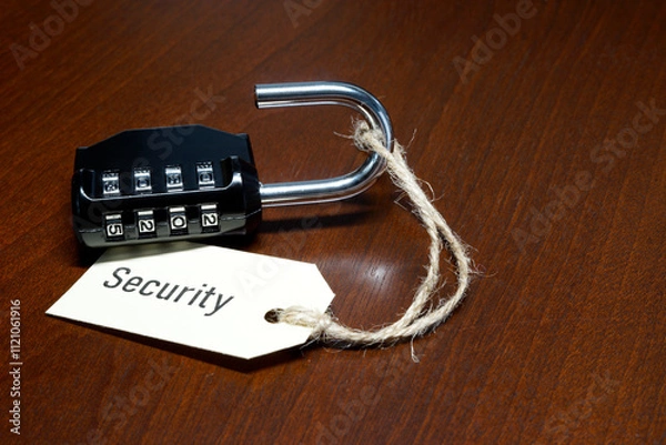 Obraz unlock security in 2025, lock with tag