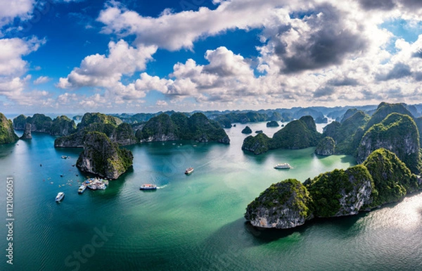 Obraz Beautiful landscape Lan Ha bay view from the Cat Ba Island.