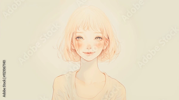 Obraz 微笑む女性