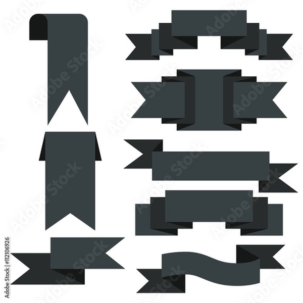 Obraz black label banners, black ribbons