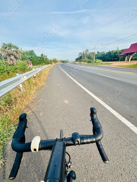 Fototapeta bicycle lane in the city