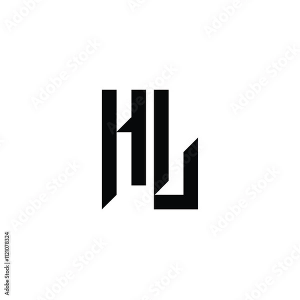 Fototapeta HL monogram logo design letter text name symbol monochrome logotype alphabet character simple logo