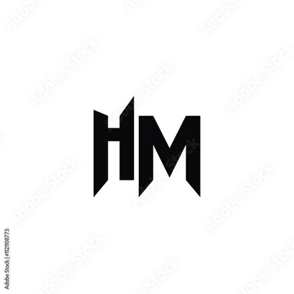 Fototapeta HM monogram logo design letter text name symbol monochrome logotype alphabet character simple logo