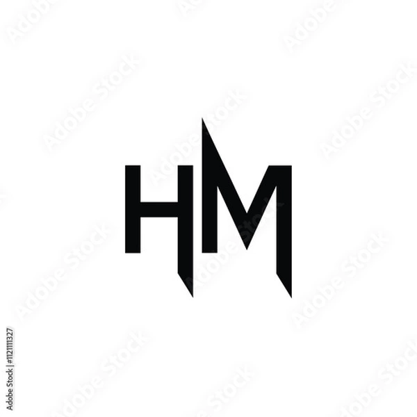 Fototapeta HM monogram logo design letter text name symbol monochrome logotype alphabet character simple logo