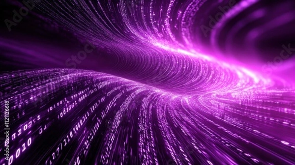 Obraz Exploring data flow patterns in digital space virtual environment abstract art futuristic viewpoint technology concept