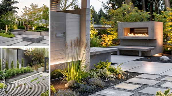 Fototapeta Mood board Landscape design Minimal style