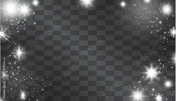 Fototapeta Glow isolated blue transparent effect, lens flare, explosion, glitter, line, sun flash, spark and stars.