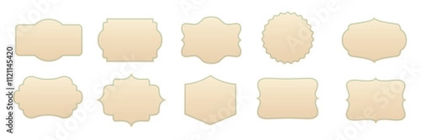 Fototapeta Vintage blank empty frame set collections, badges, vector illustration