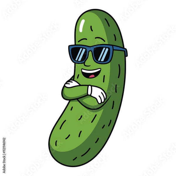 Obraz Cool Pickle Character with Sunglasses