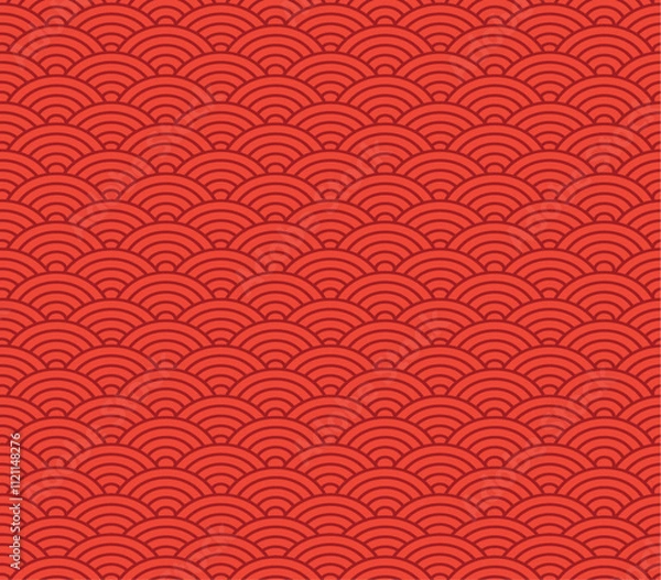 Fototapeta Chinese seamless pattern, oriental background for New Year. Vector illustration
