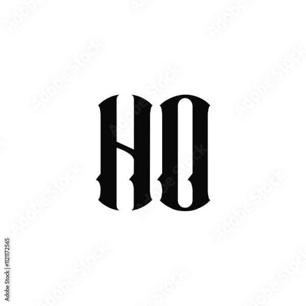 Fototapeta HO monogram logo design letter text name symbol monochrome logotype alphabet character simple logo