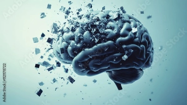 Fototapeta Disintegrating Brain Memory Loss, Cognitive Decline, Neurological Damage