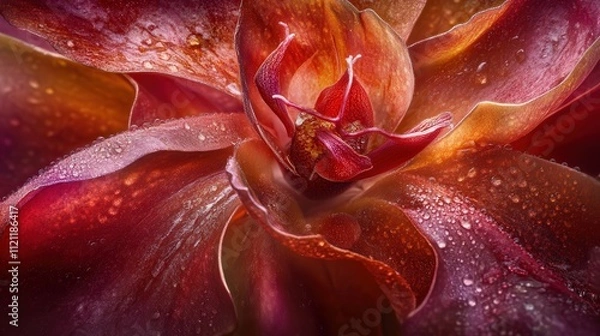 Fototapeta Close-up of a passion fruit vine in bloom, with unique, intricate petals that are the focal point of the high-quality stock photo.