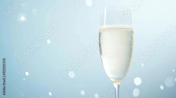 Fototapeta Sparkling Champagne Glass with Bokeh Background for Celebrations