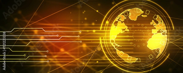 Fototapeta 2d illustration world map abstract background
