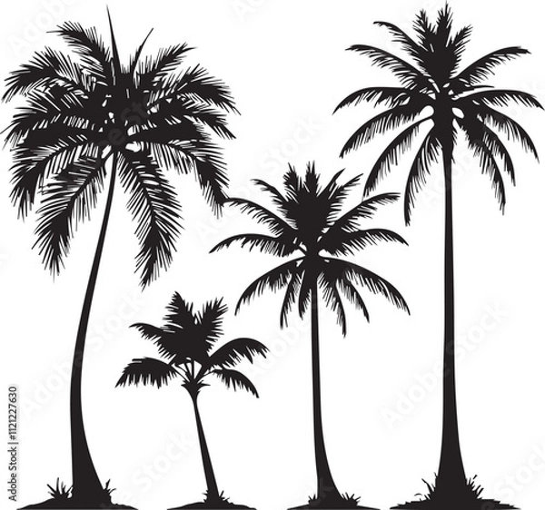Obraz silhouette of coconut tree
