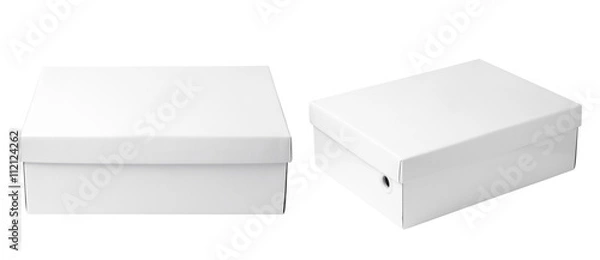 Fototapeta empty white paper box isolated on white background