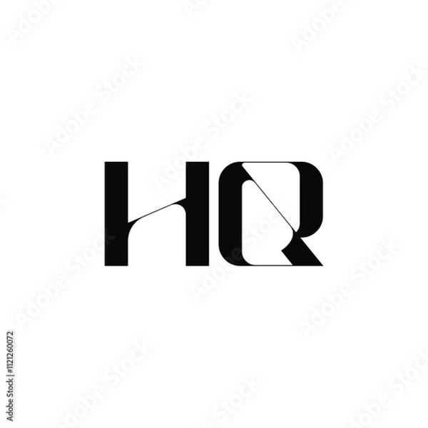 Fototapeta HQ monogram logo design letter text name symbol monochrome logotype alphabet character simple logo