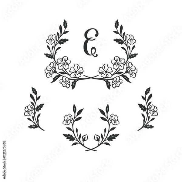 Obraz Hand drawn laurels, wreaths and branches.