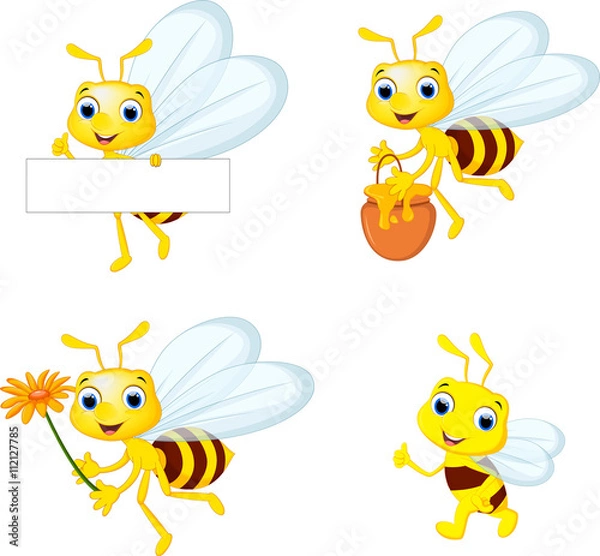 Obraz collection Cute bee cartoon
