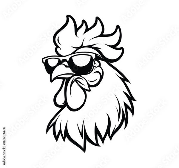 Obraz Cool rooster vector
