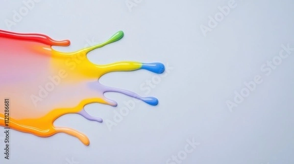 Fototapeta Colorful splashes of liquid paint creating a vibrant artistic background