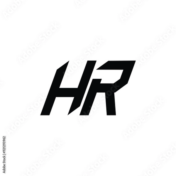 Fototapeta HR monogram logo design letter text name symbol monochrome logotype alphabet character simple logo