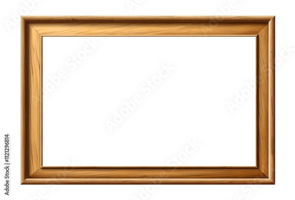 Obraz Brown wooden picture frame isolated on transparent background