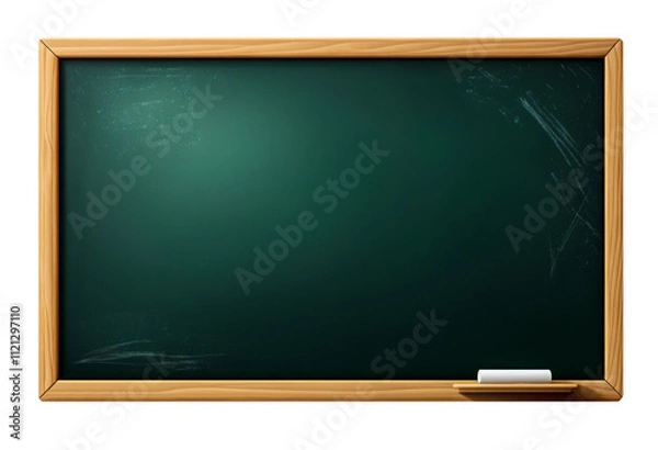 Obraz Green chalkboard with wooden frame isolated on transparent background