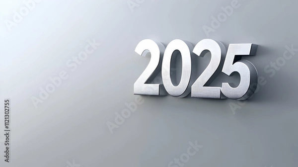Fototapeta The image features the year "2025" in a sleek, modern design against a minimalist background.