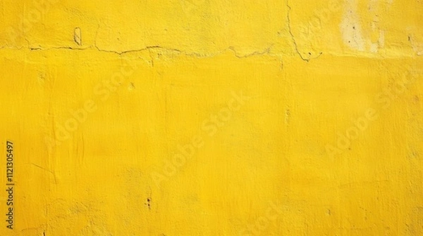 Fototapeta Bright Textured Yellow Wall Surface with Subtle Imperfections and Cracks
