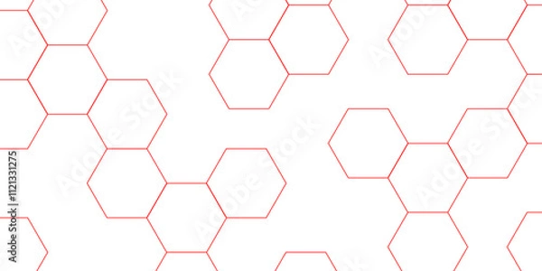 Fototapeta abstract geometric red texture background red hexagon 3D background texture. 3d rendering illustration. Clear pattern abstract background hexagon .Futuristic abstract banner.	
