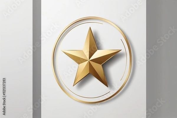 Obraz A modern sleek and sophisticated gold star logo