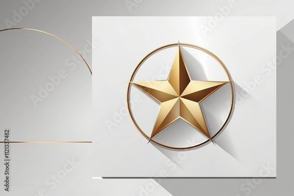 Obraz A modern sleek and sophisticated gold star logo