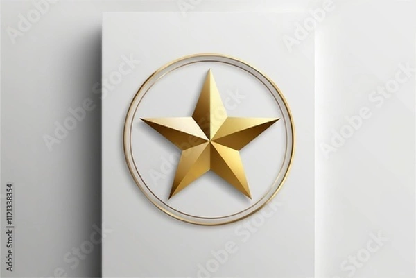 Obraz A modern sleek and sophisticated gold star logo