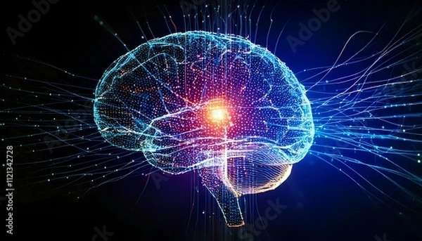 Fototapeta Abstract Representation of Artificial Intelligence as a Glowing Neural Net