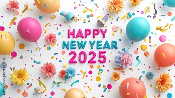 Fototapeta Happy New Year 2025,Generative AI	