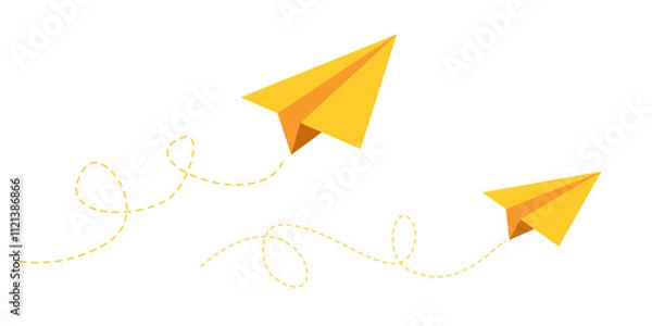 Fototapeta Airplane paper vector isolated on white background